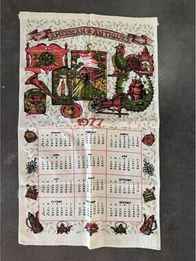 Unbranded Calendar Towel 1977 Never Been Used Linen American Antiques